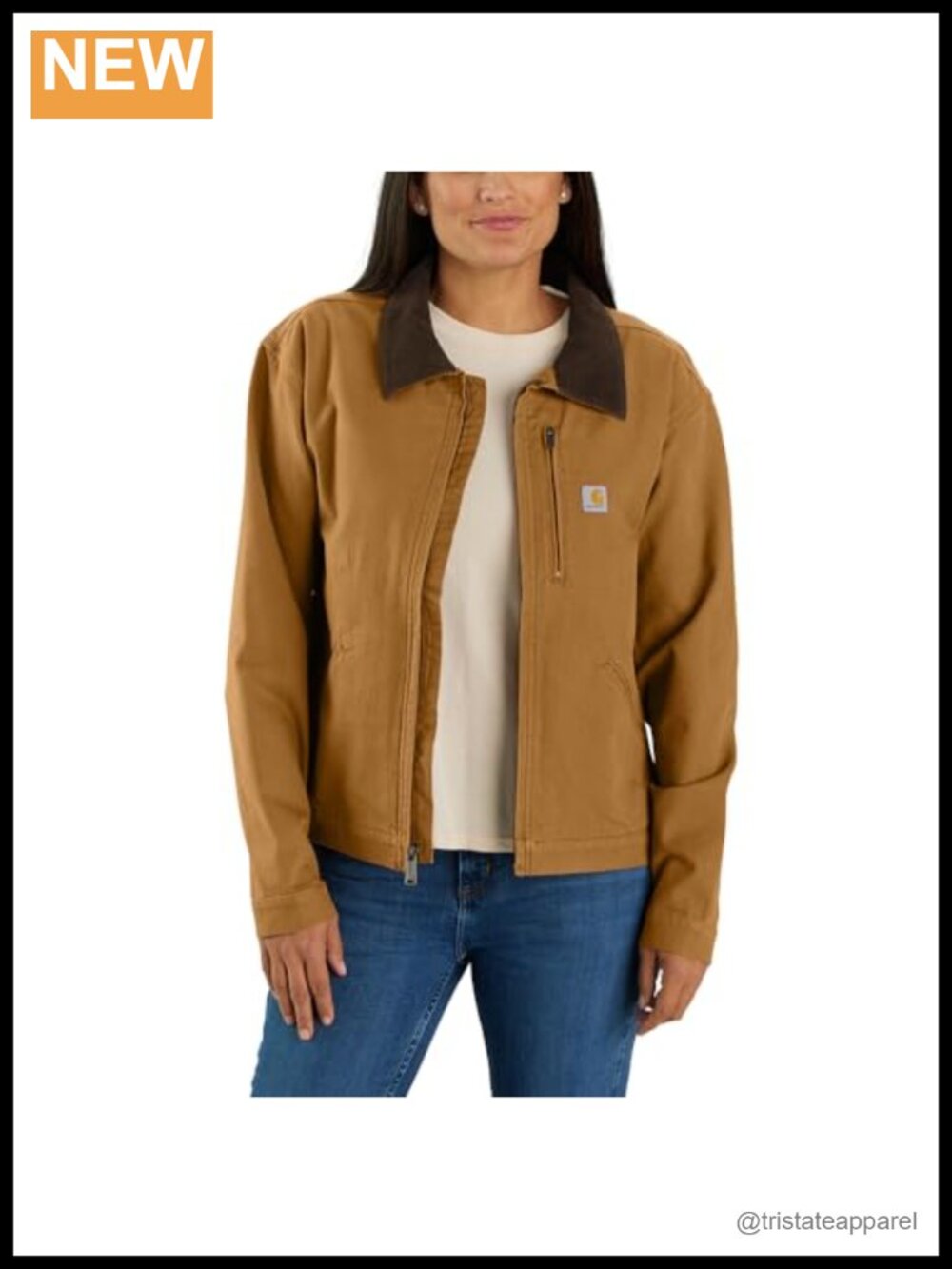 Carhartt Crawford Detroit Jacket Stretch Twill Lined Snap Cuffs